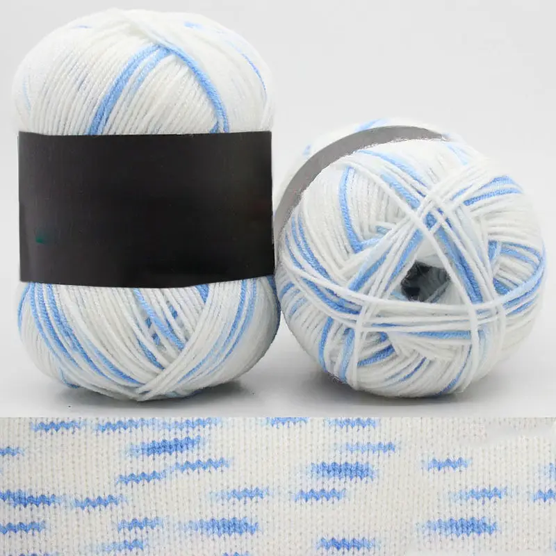 Hot Wholesale 50g/ball Colorful Section-dyeing Wool Yarn Baby Milk Cotton Soft Acrylic Yarn for Hand Knitting Crochet