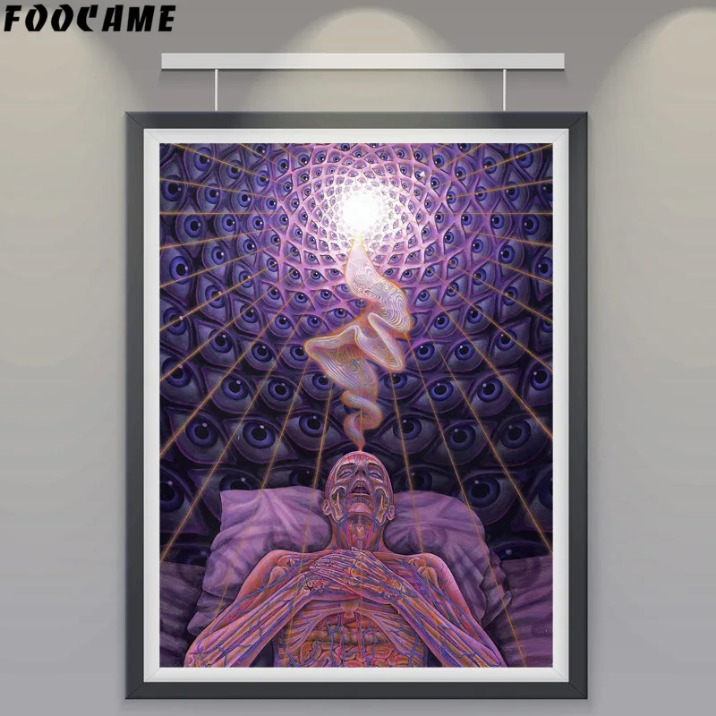 Trippy Alex серый Psychedelic холст постеры и принты Абстрактная живопись настенные