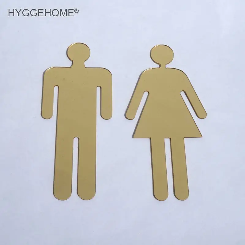 2 шт. Мужская и женская акриловая 3d наклейка на стену дверь Декор для дома|home