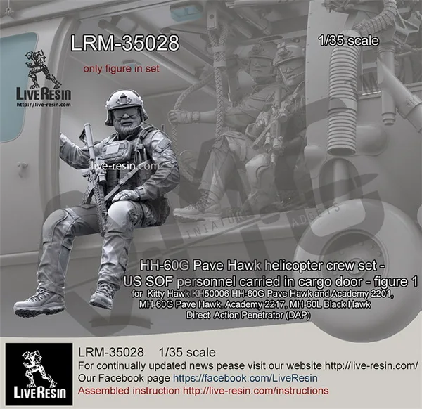 Живая Смола LRM 35028 1/35 HH 60G Pave Hawk вертолет набор команды 5|Наборы для сборки моделей| |