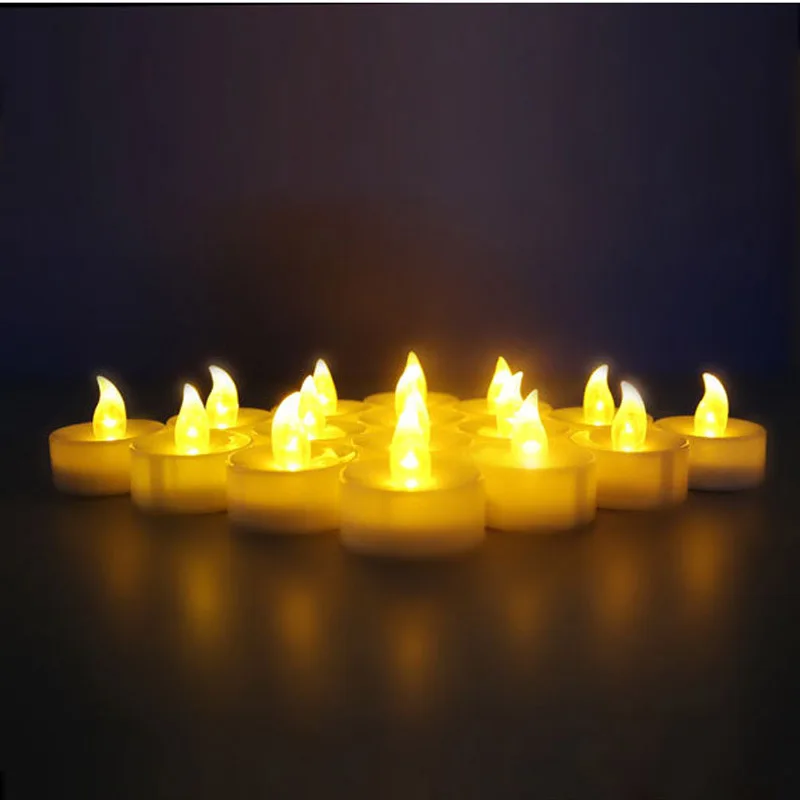 (24 шт. свечи + 1 пульт дистанционного управления) Желтая Мерцающая Светодиодная