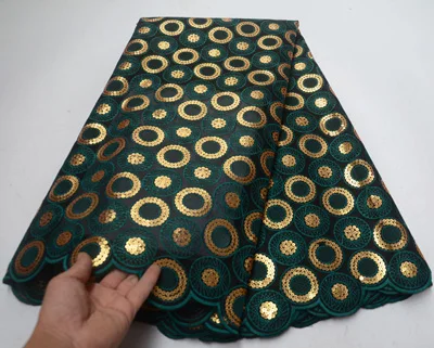 deep green gold 5 ярдов/шт) новейшая африканская кружевная ткань из двойной органзы темно-зеленого цвета с вышивкой золотыми блестками для праздничного платья OP114 - Цвет: deep green gold