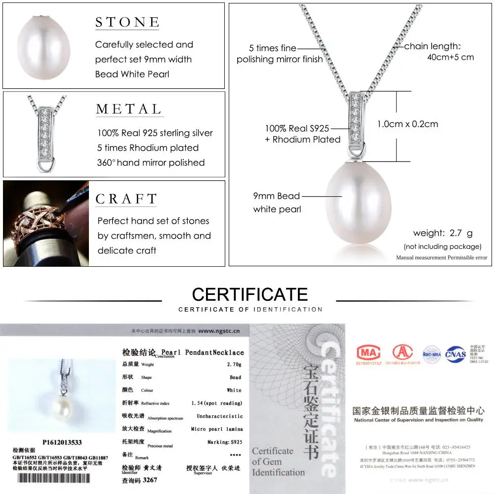 Женское ожерелье из серебра 925 пробы с пресноводным жемчугом|necklace necklace|necklace silver