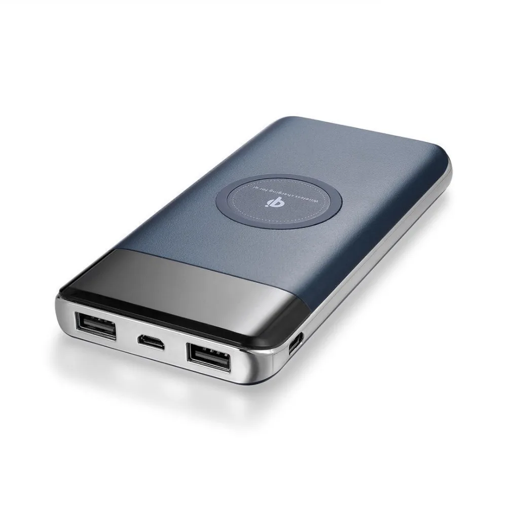 AKASO 500000mAh внешний аккумулятор 3 в 1 Qi Беспроводная Быстрая зарядка USB LED зарядное