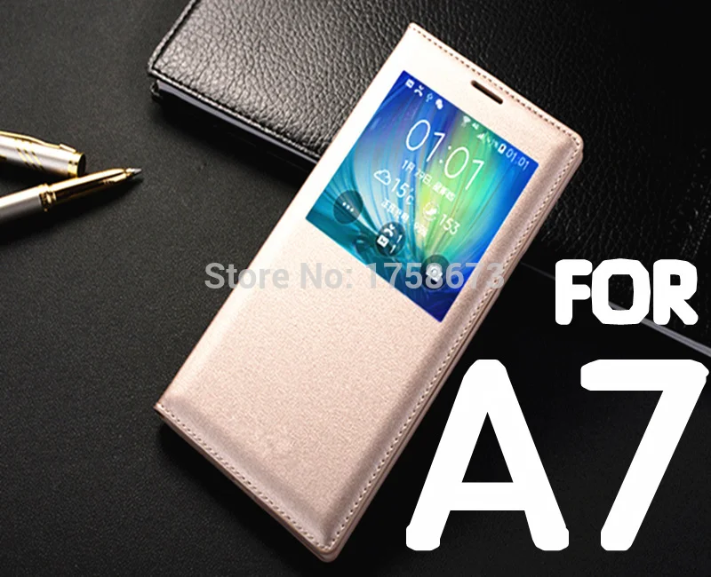 Кожаный чехол с откидной крышкой для Samsung Galaxy A7 A7000 A700 A700F тонкий сенсорный умный