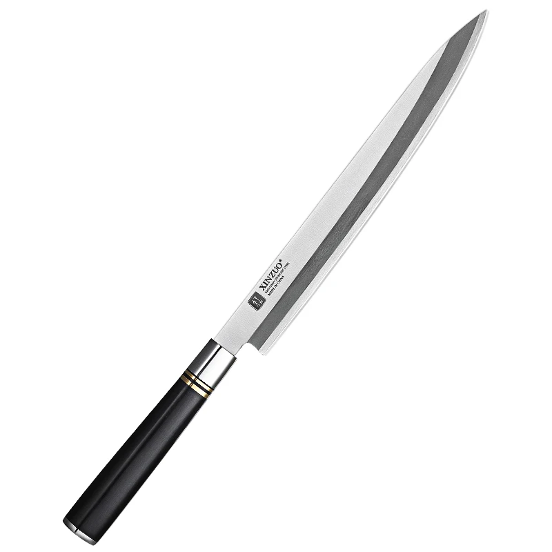 10.5 inch Blade XINZUO 9,5/10,5/12 дюймов сашими Кухня Ножи X5Cr15MoV Нержавеющая сталь сырья Филейный Нож для рыбы суши с лососем Ножи с ножнами - Цвет: 10.5 inch Blade