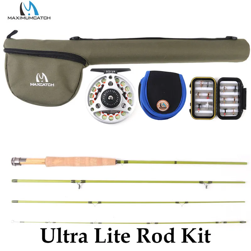 Maximumcatch 1-3WT Fly Rod 6-7.5FT средне-быстрый графит IM10 углеродный Fly Удочка Малый поток и ручей удочки - Цвет: Rod Reel Combo