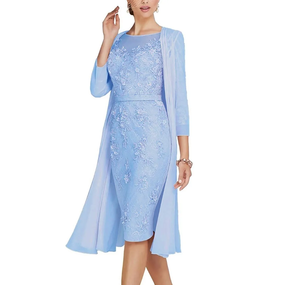 Платье футляр ручной работы для матери невесты кружевное короткое платье с