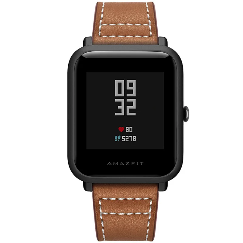 Ремешок кожаный для Xiaomi Huami AMAZFIT BiT bip 1s сменный Браслет смарт часов gtr 42 мм/galaxy Watch