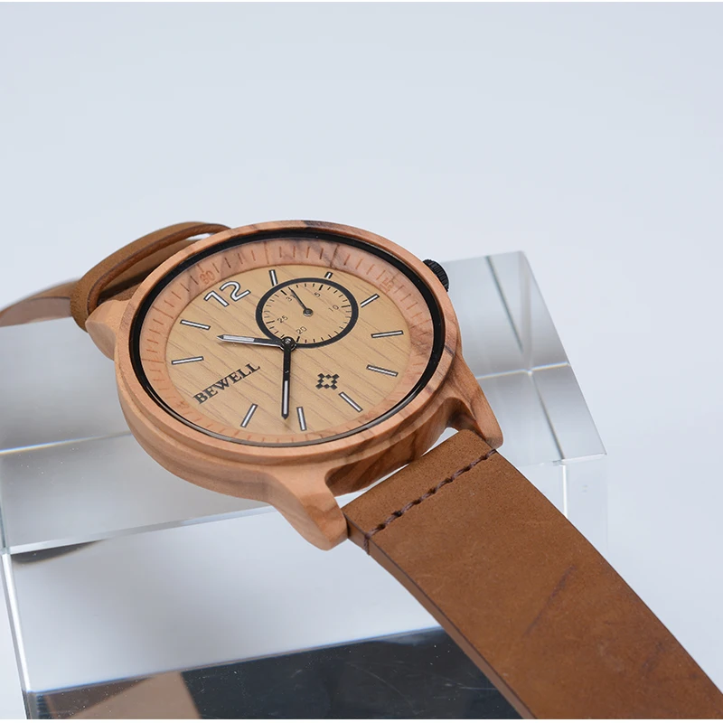 Bewell 2019 новая модель деревянные часы Мужские Аналоговые Кварцевые Move t Дата