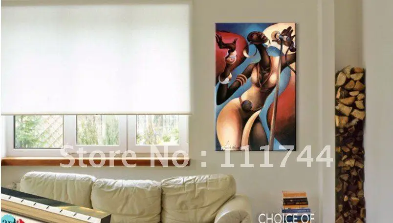 

Abstract oil painting african wall art The Songstress High quality 100% handmade