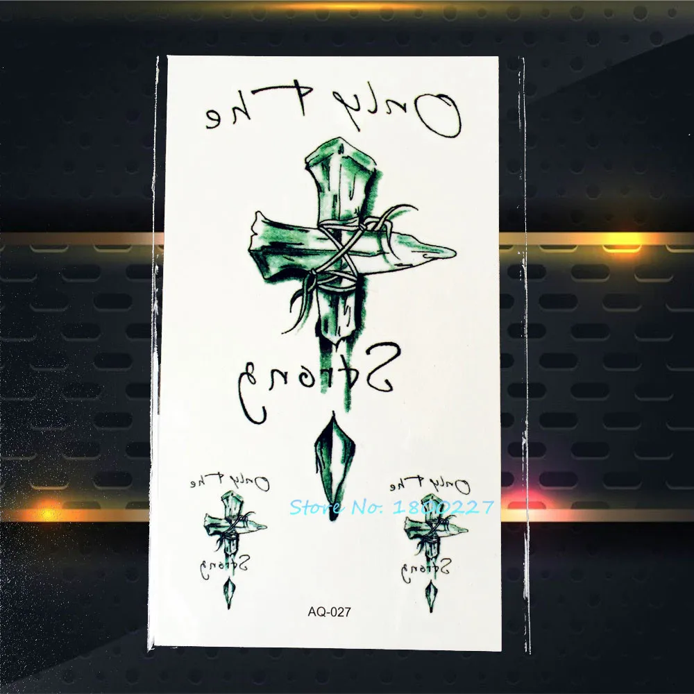 Временные тату наклейки с крестиком из дерева Христос 1 шт. для женщин PAQ 027 мужчин