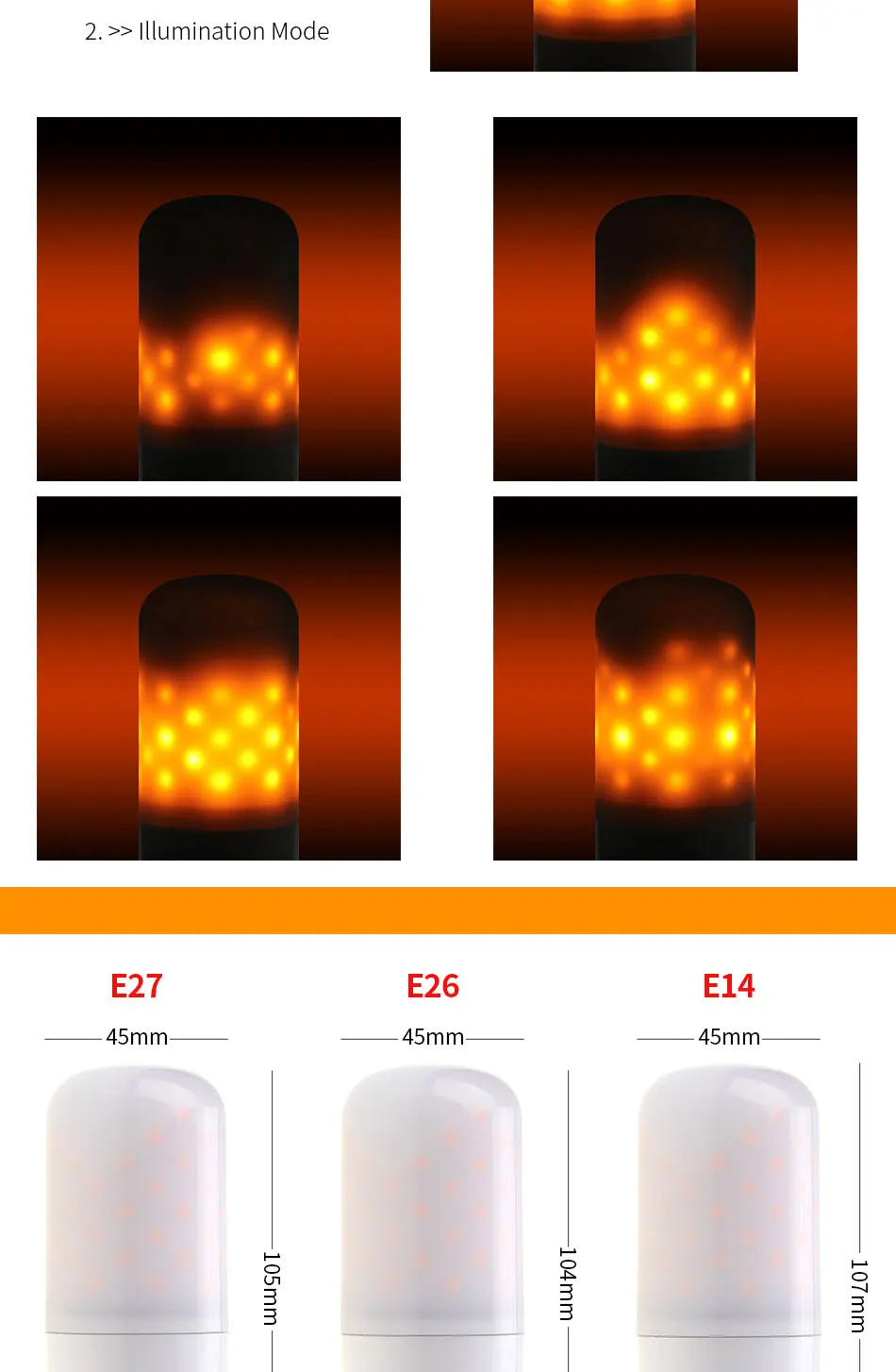 Год Led 220V E27 пламенная лампа E14 Led эффект пламени Светильник лампы имитация реального огонь 3W 5W E26 рождественские светодиодные украшения дома