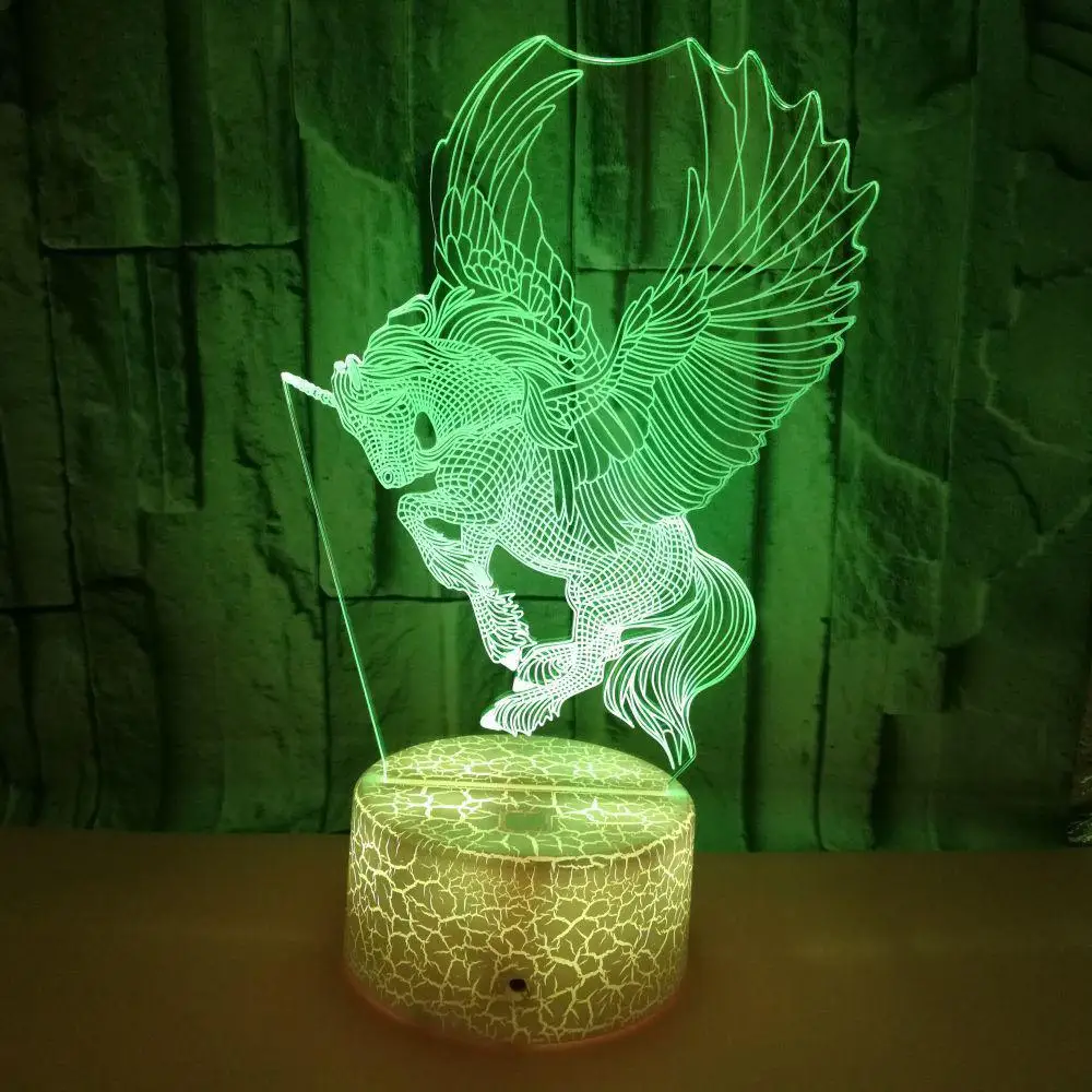 Горячие Красочные 3d маленькие ночные настольные лампы для гостиной свет 3d стереовидение ночник стерео Acrylique usb настольная лампа - Цвет абажура: Белый