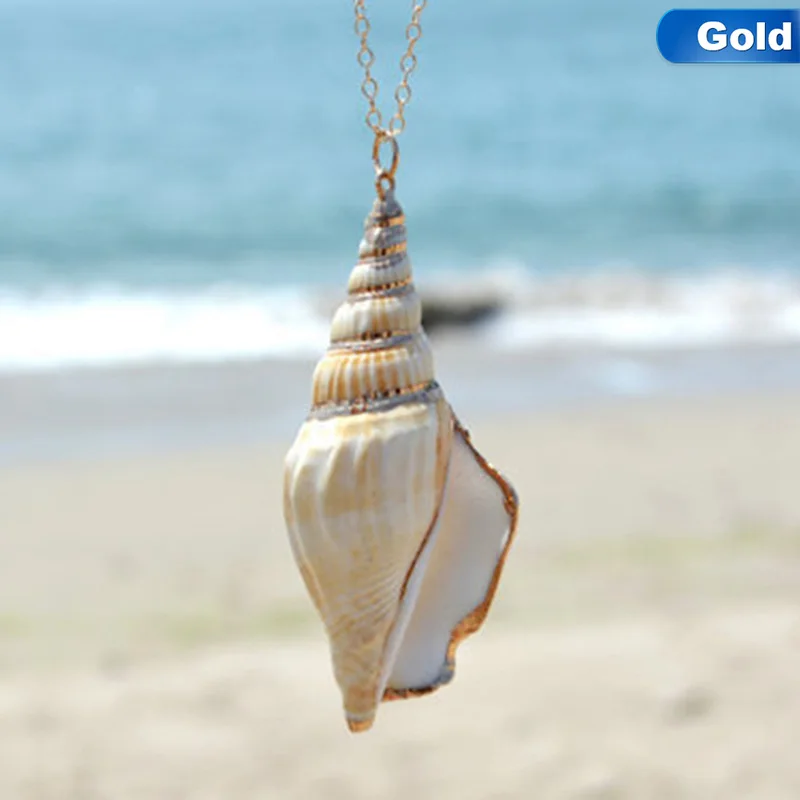 New Fashion Hawaii Style Beach Sea Ocean Winds Chain Necklace Conch Shell Pendant Collar For Women Gift Free Shipping | Украшения и