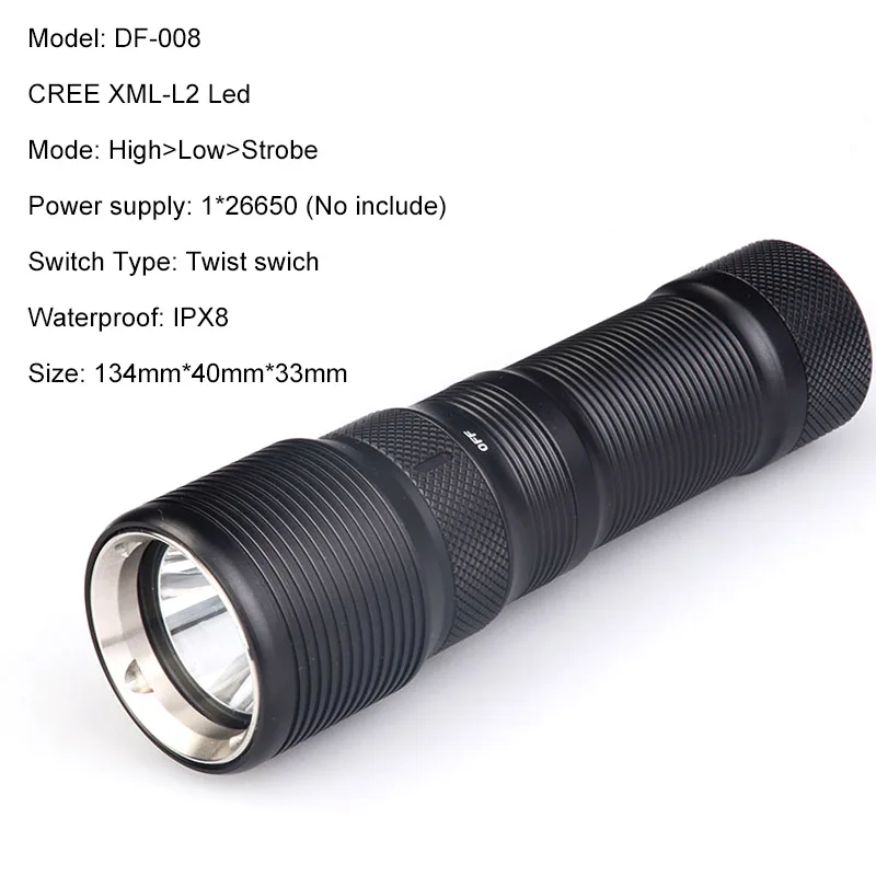 Погружение освещение факела * XML L2 светодиодный фонарик Дайвинг свет подводный