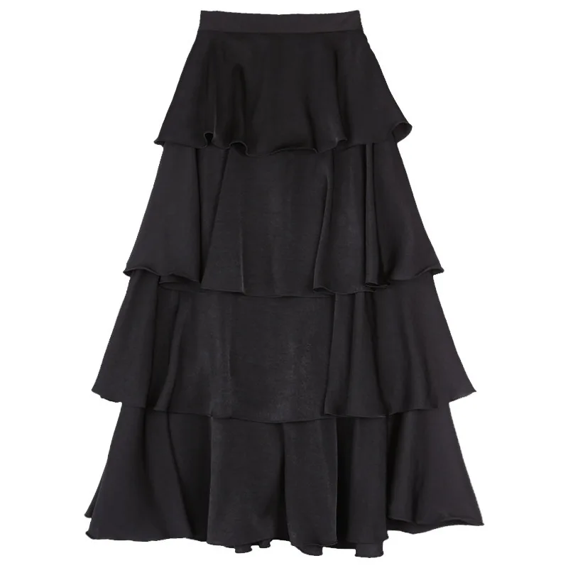 Асимметрия 2017 Весенняя Новинка Женская Однотонная юбка с завышенной талией