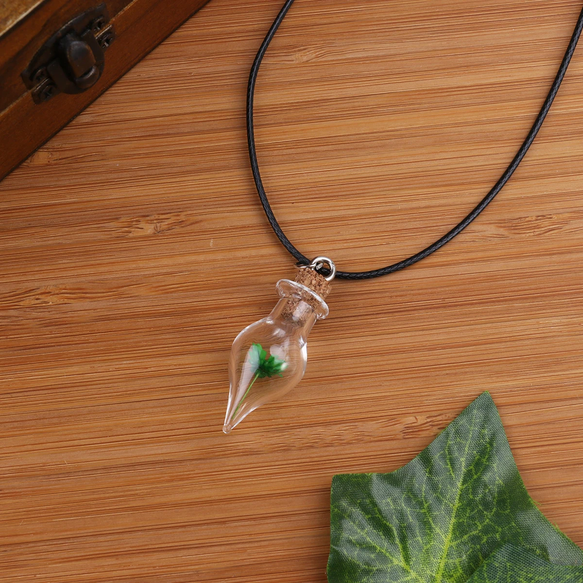 Настоящее сухих цветов кулон Миниатюрный Террариум Цепочки и ожерелья природа