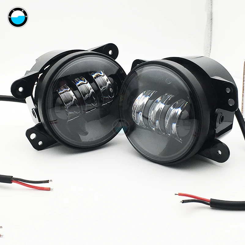 Круглые светодиодные противотуманные фары 2x4 дюйма для внедорожников Jeep Wrangler Jk