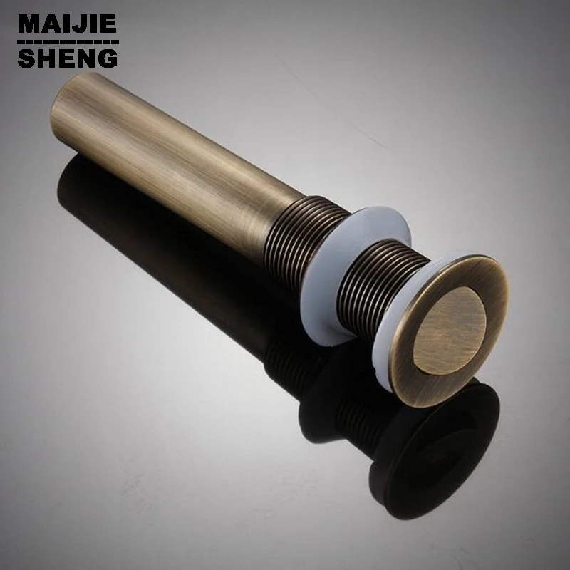 Выдвижной Слив для раковины без перелива и с переливом античный латунный