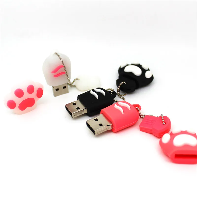 Cute Lovely Cat/Bear claw флеш-диск USB 2 0 64 ГБ 32 Флешка 8 Гб 16 карта памяти 4 U disk | Компьютеры и