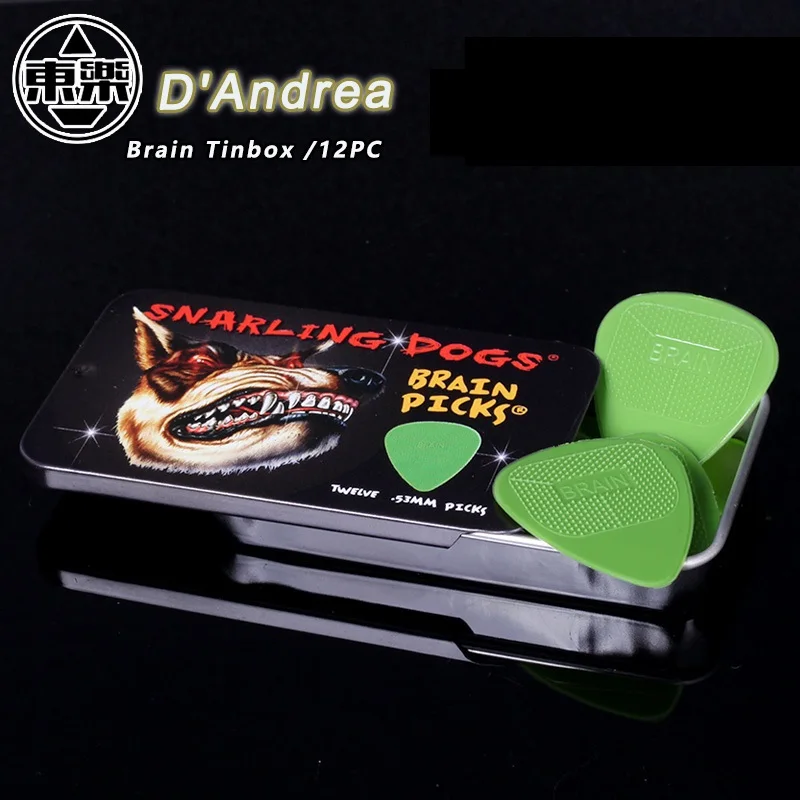 

D'Andrea Snarling Dog Nylon Brain Guitar Picks, 12/pieces Collectible Tin
