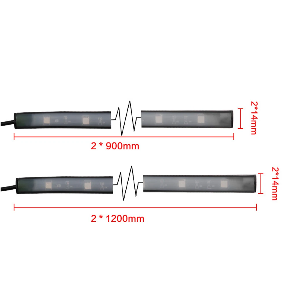 YSY 4 шт. приложение для телефона автомобильная светодиодная лента RGB 5050 SMD под
