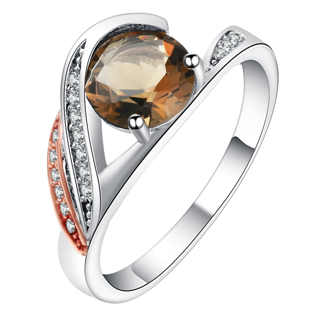 Кольцо из серебра 925 пробы с фианитом круглым кристаллом|crystal ring|wedding ringsdesigner ring |