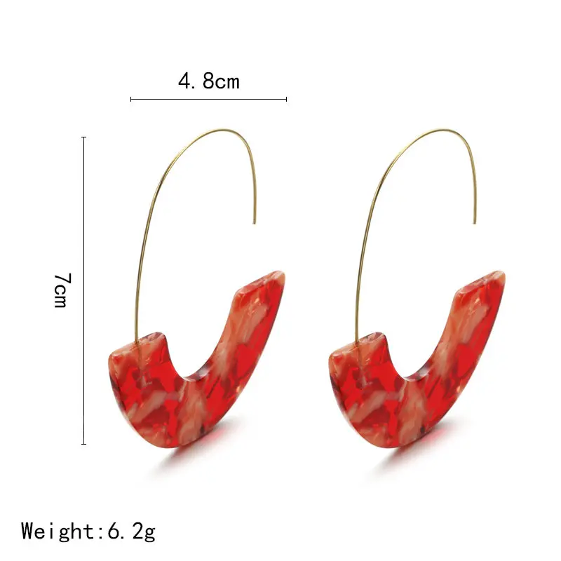 Simple Design Geometric Earrings Square Rectangle Acetic Acid Resin Acrylic Earrings For Women Korean Style Fashion Pendientes