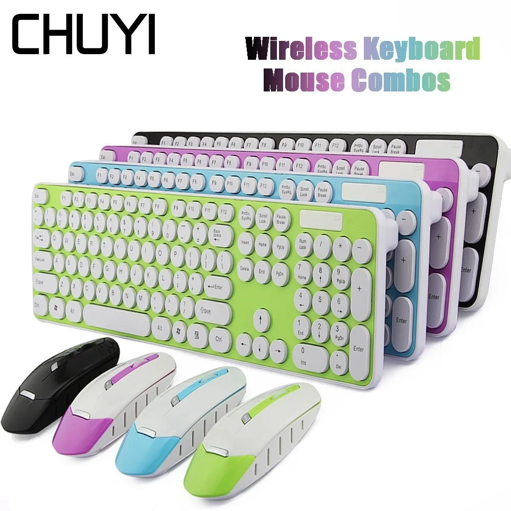 Беспроводная клавиатура CHUYI 2 4G комбо для мыши с usb-приемником беспроводная мышь