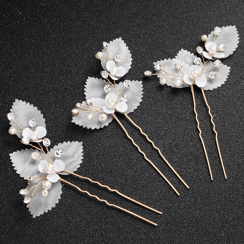 Для женщин Белый носорог невесты свадебные брошки волос Грипсы для новобрачных