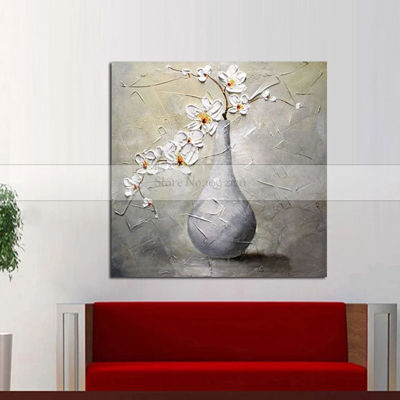 

100% Handmade High-quality Home Decor Knife Flower Oil Painting Canvas Art Artwork Living Room Decoration Wall Painting