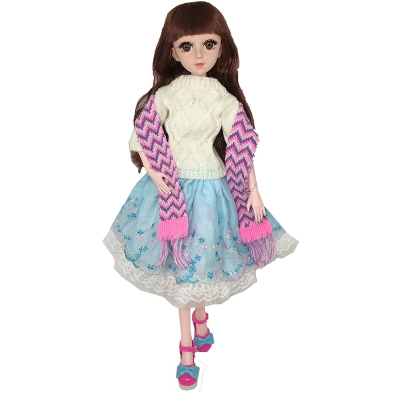 Белый 1/3 60 см BJD куклы с свитером ручной работы 21 подвижные шарнирные куклы игрушки Аксессуары Одежда для куклы игрушки для девочек - Цвет: Белый