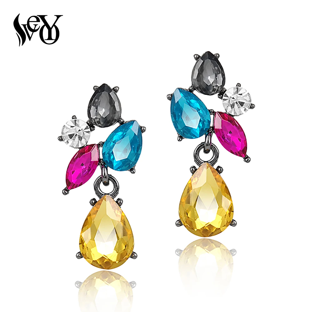 

VEYO 2018 Brand New Fashion Elegant Crystal Earrings For Women Trendy Drop Earrings