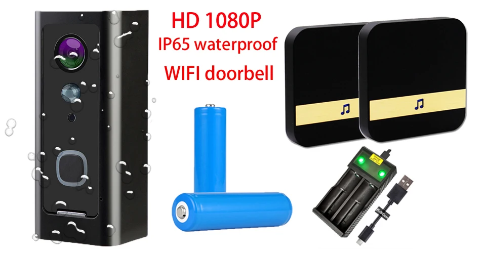 Cdycam, новинка, HD 1080 P, Wifi, водонепроницаемый, видео дверной звонок, беспроводной, для дома, батареи, камера, двусторонняя, аудио, разговор, ночное видение, PIR, умная дверь