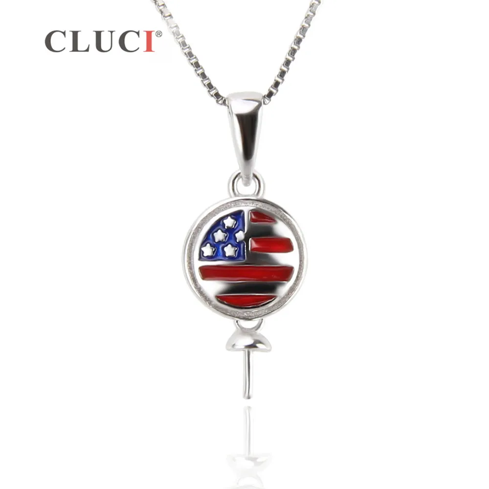 

Ожерелье CLUCI из стерлингового серебра 925 пробы с флагом США для мужчин и женщин, ожерелье с кулоном на День Независимости, Подарки Для Семьи, ...