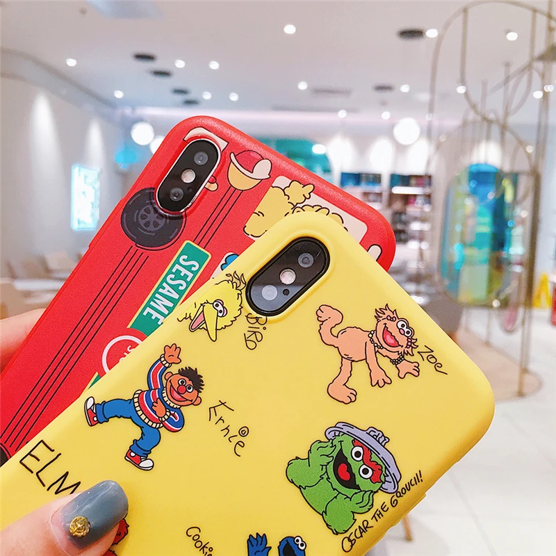 WTSZKL мультяшный автобус Улица Сезам шаблон телефон чехол для iPhone 6 S 7 8 Plus X XS MAX XR