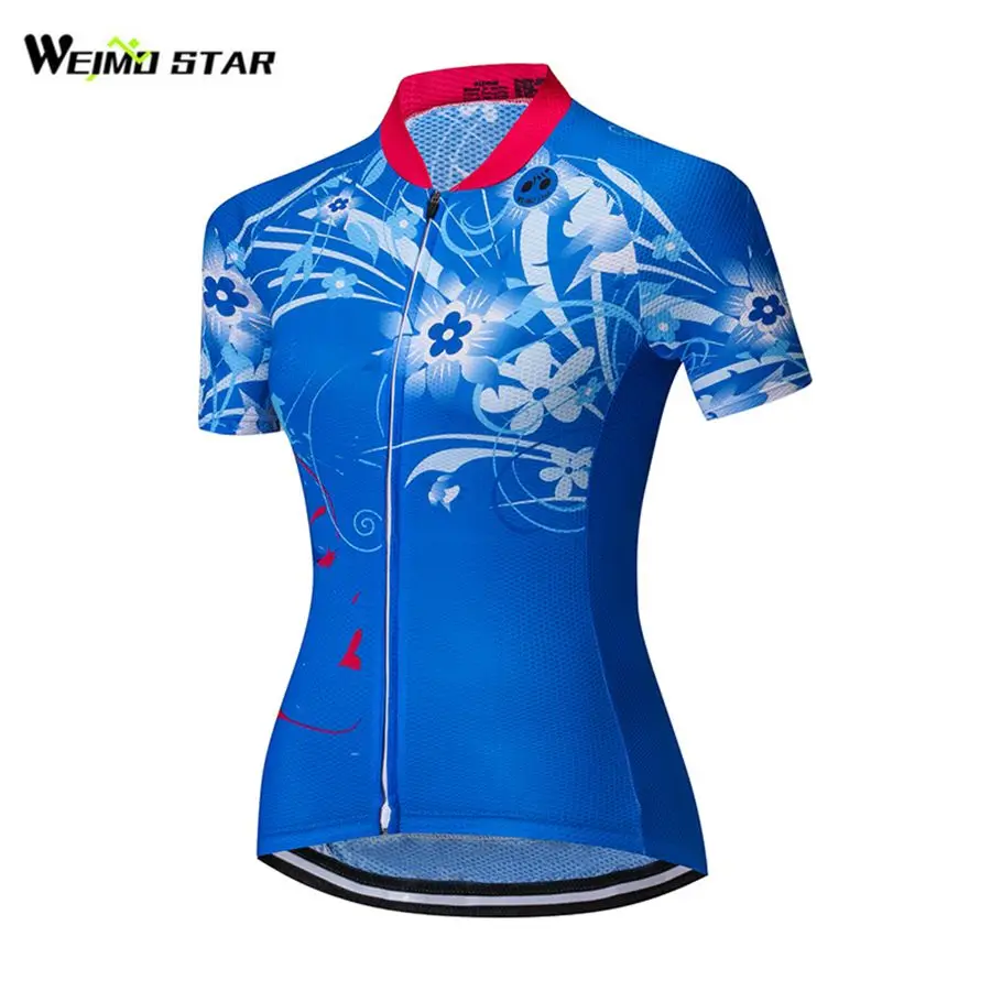 Синяя футболка велосипедная Джерси WEIMOSTAR Женская дышащая майка с коротким
