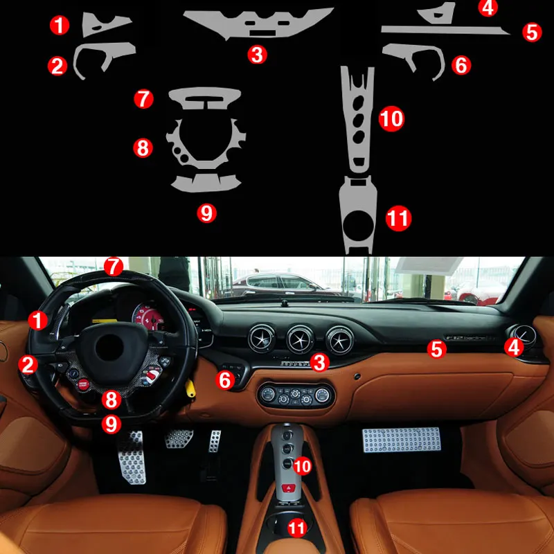 Наклейка для Ferrari прозрачная Акция ТПУ пленка наклейка s F12 центральная консоль