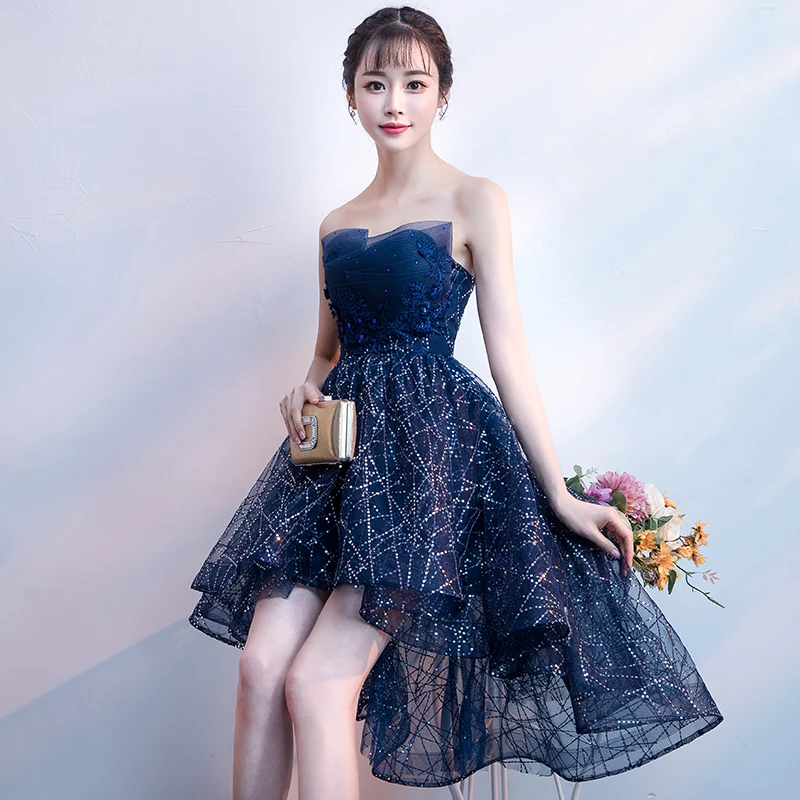 Вечерние платья новинка 2018 стильное соблазнительное короткое спереди длинное