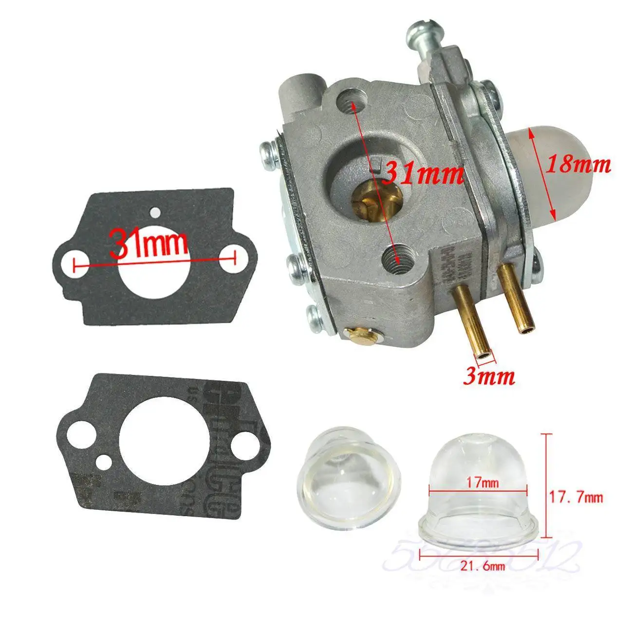 

WT-973 Carburetor & Primer Bulbs & Carburetor Gaskets For Troybilt TB21EC TB42BC Weedeater