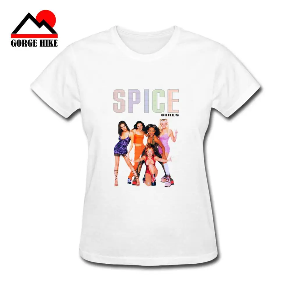 Женская футболка с принтом в стиле Харадзюку Белая Летняя Spice Girls 90s 2019|Футболки| |