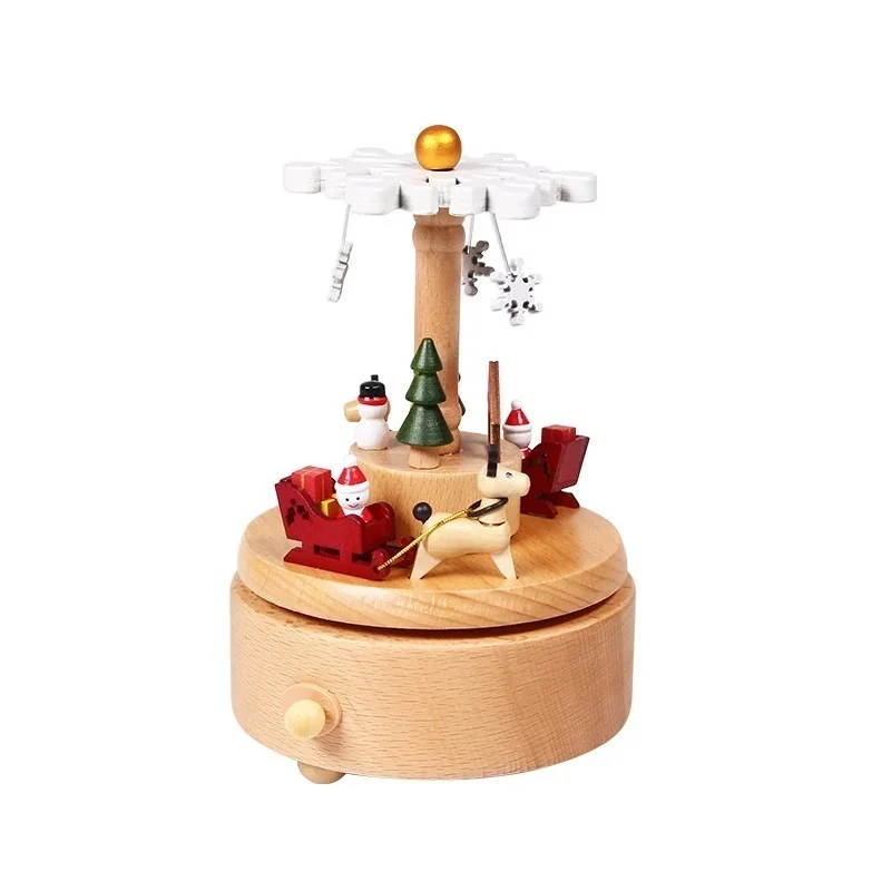 Birthday Gift For Girlfriend Home Decoration Accessories Musical Caixa Wood Carousel Boite A Musique caja De Musica Music Box | Дом и сад