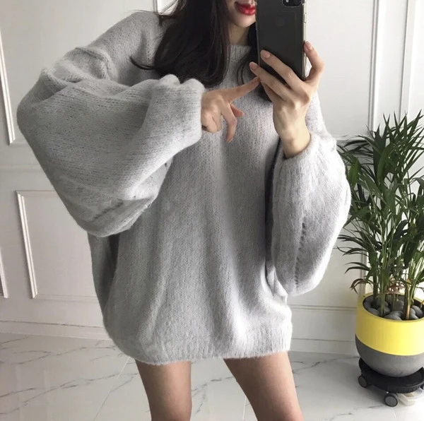 ZAWFL Sweater Women Mohair Pullovers 2020 Winter Autumn Long Sleeve Female Kintted Thick Loose Cashmere Sweaters | Женская одежда