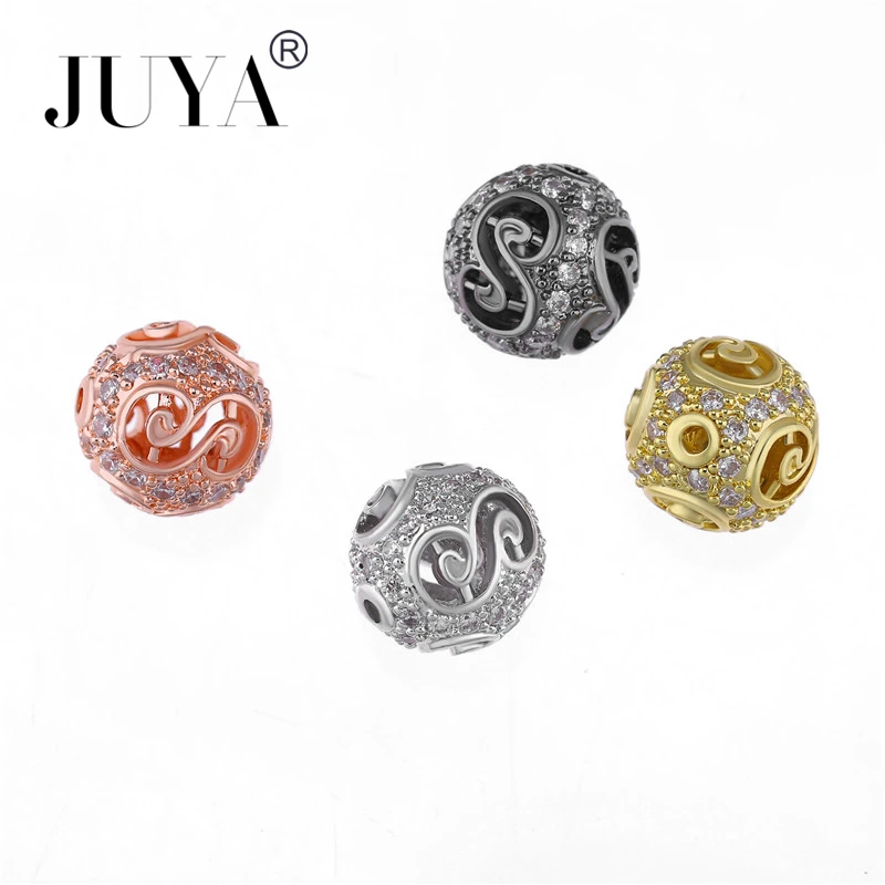 2019 latest design beads for jewelry making 10mm high quality copper metal micro pave CZ round ball accessories diy craft | Украшения и