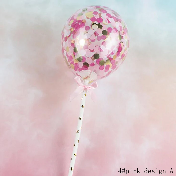 pink design A Топпер для торта баннер для кекс «сделай сам» обертка для выпечки чашка на день рождения/свадьбу барный стол детский душ 5 дюймов воздушные шары Wh - Цвет: pink design A