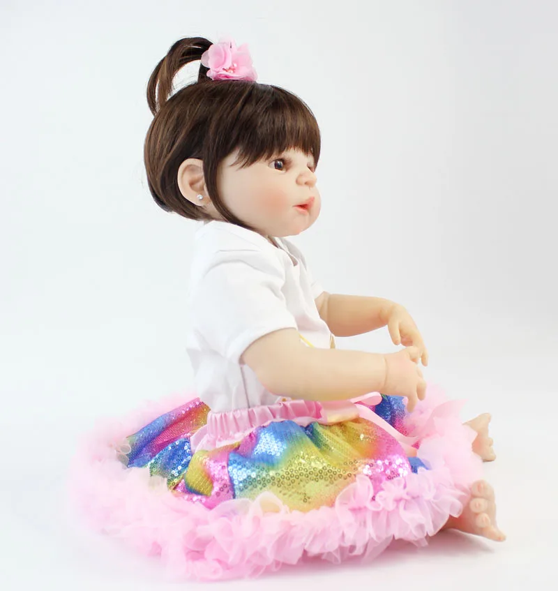 55 см силиконовая кукла Reborn Baby Doll игрушка 22 дюйма виниловая новорожденная