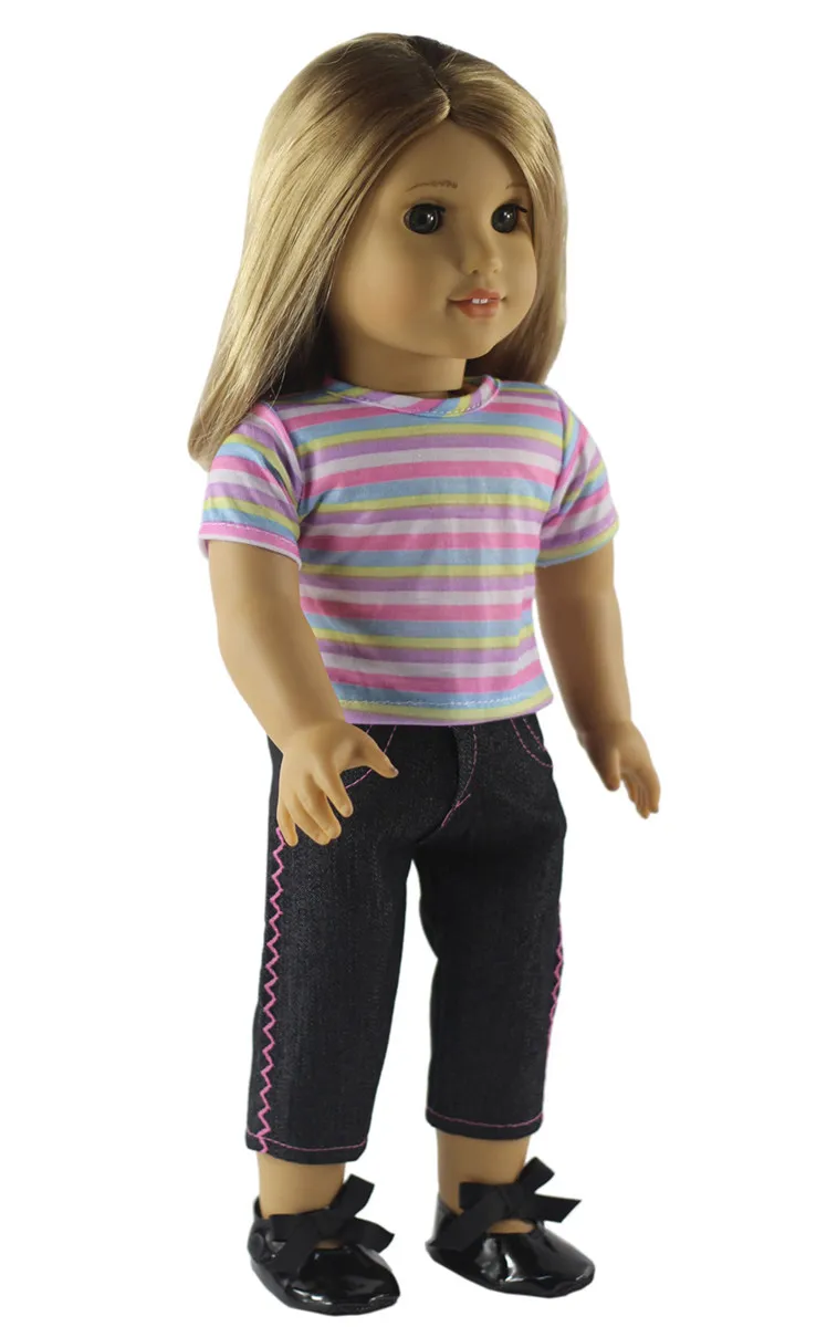 

New 4 PCS Doll Clothes+1 Bag+1 Pairs Shoes for 18 Inch American Bitty Baby Doll X113