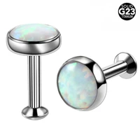 fashion 1pc 16g opal stone stud earrings titanium ear cartilage tragus helix barbell earrings piercing sexy girls jewelry