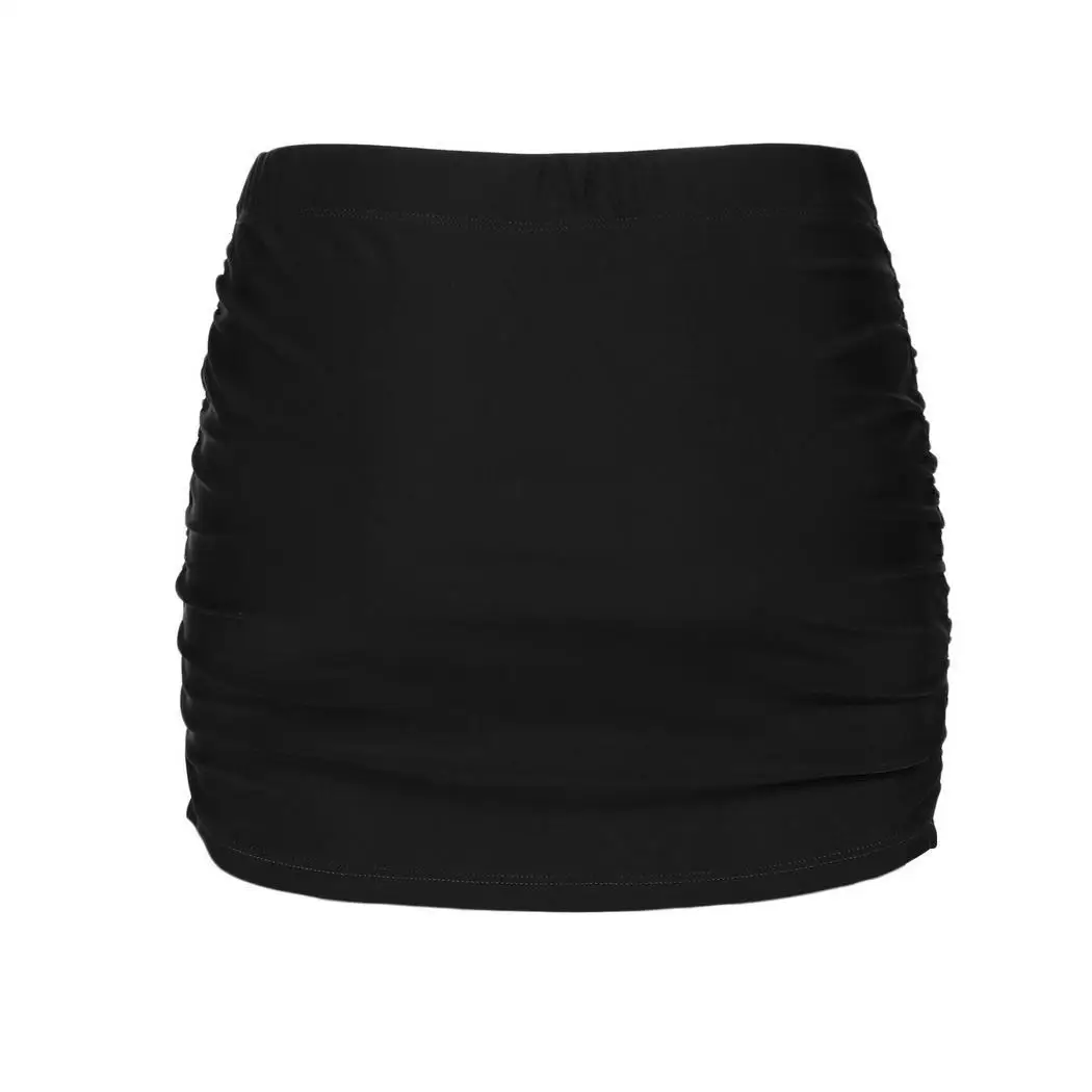 Women Pleated Swimwear Solid Floral Swim Summer Skirt Loose Swimming Wear Above Knee | Спорт и развлечения